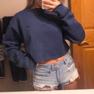 New with tags Navy Champion cropped sweatshirt